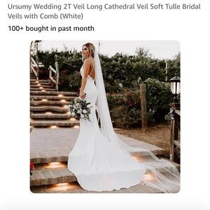 White tulle bridal veil
